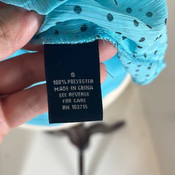 Zac & Rachel Blue with Black Polka Dot 2 Piece Blouse Set Size Small - Picture 6 of 9